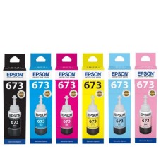 Epson T673 Ecotank Ink Bottle Black (T6731) Cyan (T6732) Magenta (T6733) Yellow (T6734) Light Cyan (6735) Light Magenta (6736)