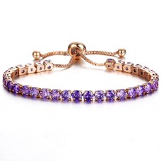 Silver, Gold Ladies Women Bracelets with purple crystals 