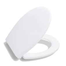 Round Toilet Seat with Cover - White